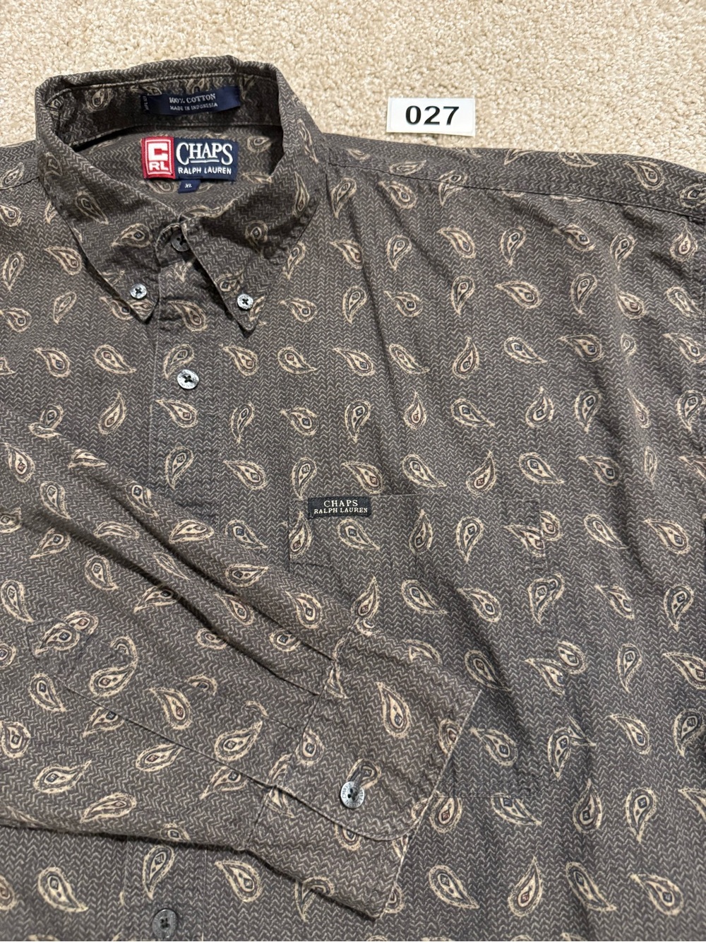 Vinatage Ralph Lauren Chaps Button Down Shirt Men’s Size XL